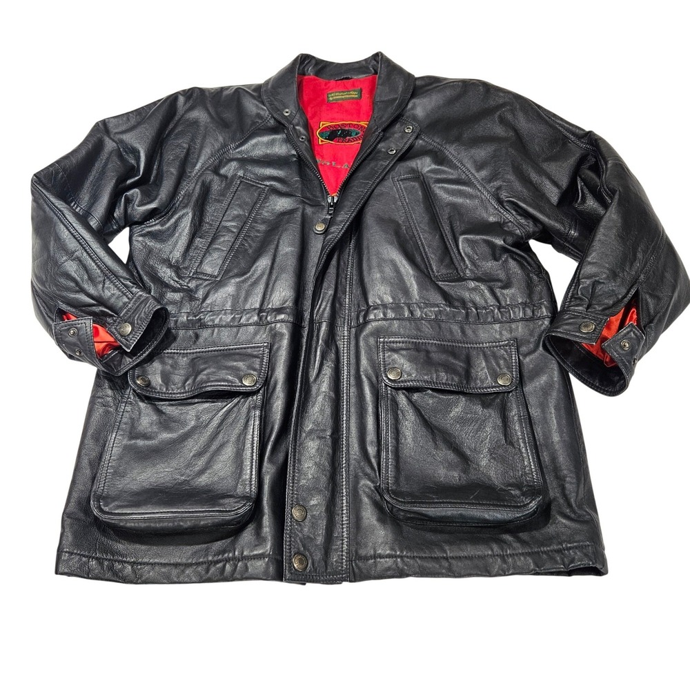 Boston Traders New England Nappa‎ Leather Jacket The Hancock Mens Black Vintage